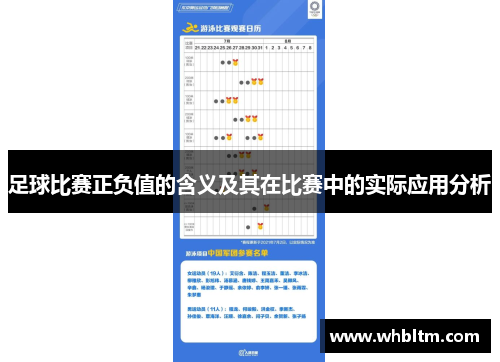 足球比赛正负值的含义及其在比赛中的实际应用分析